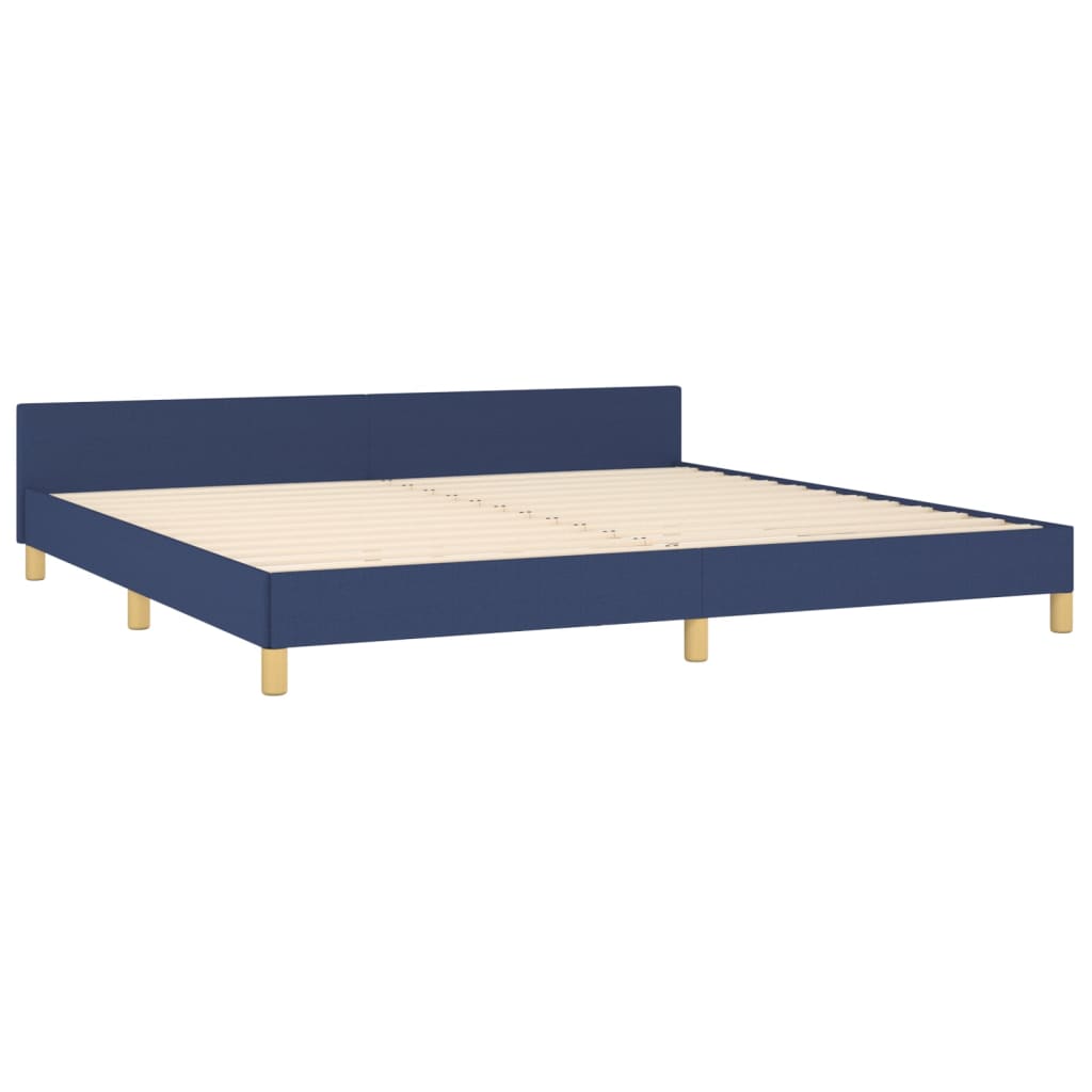 Cadre de lit sans matelas bleu 200x200 cm tissu - XIOS