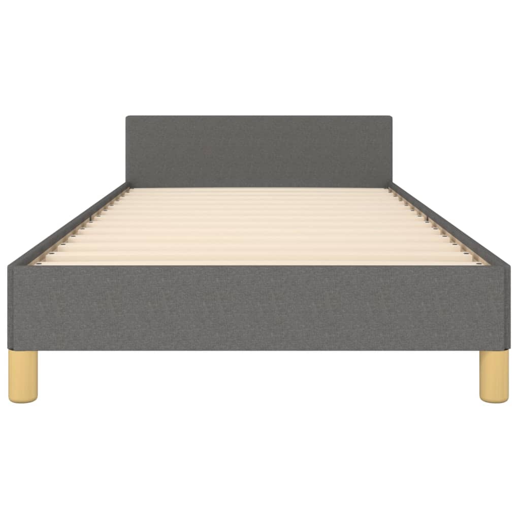 Cadre de lit sans matelas gris foncé 80x200 cm tissu - XIOS