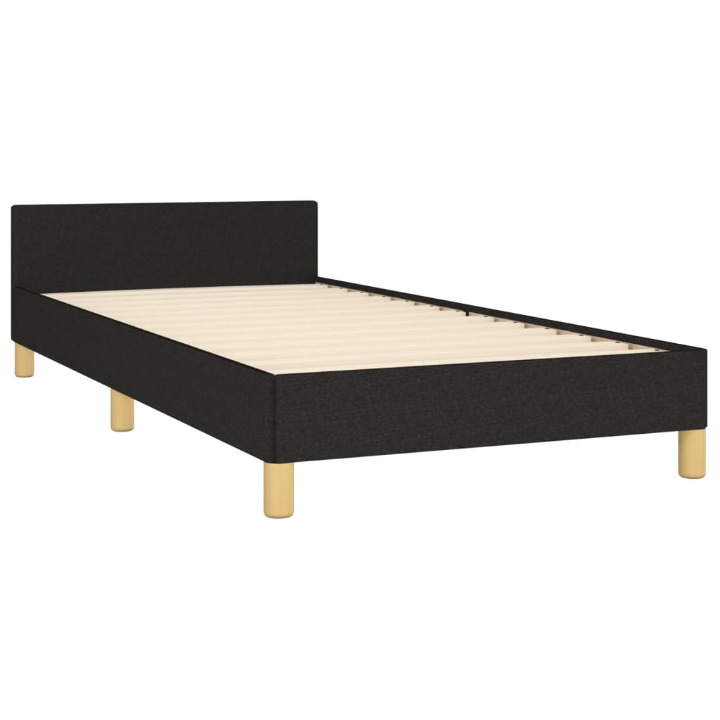 Cadre de lit sans matelas noir 90x190 cm tissu - XIOS