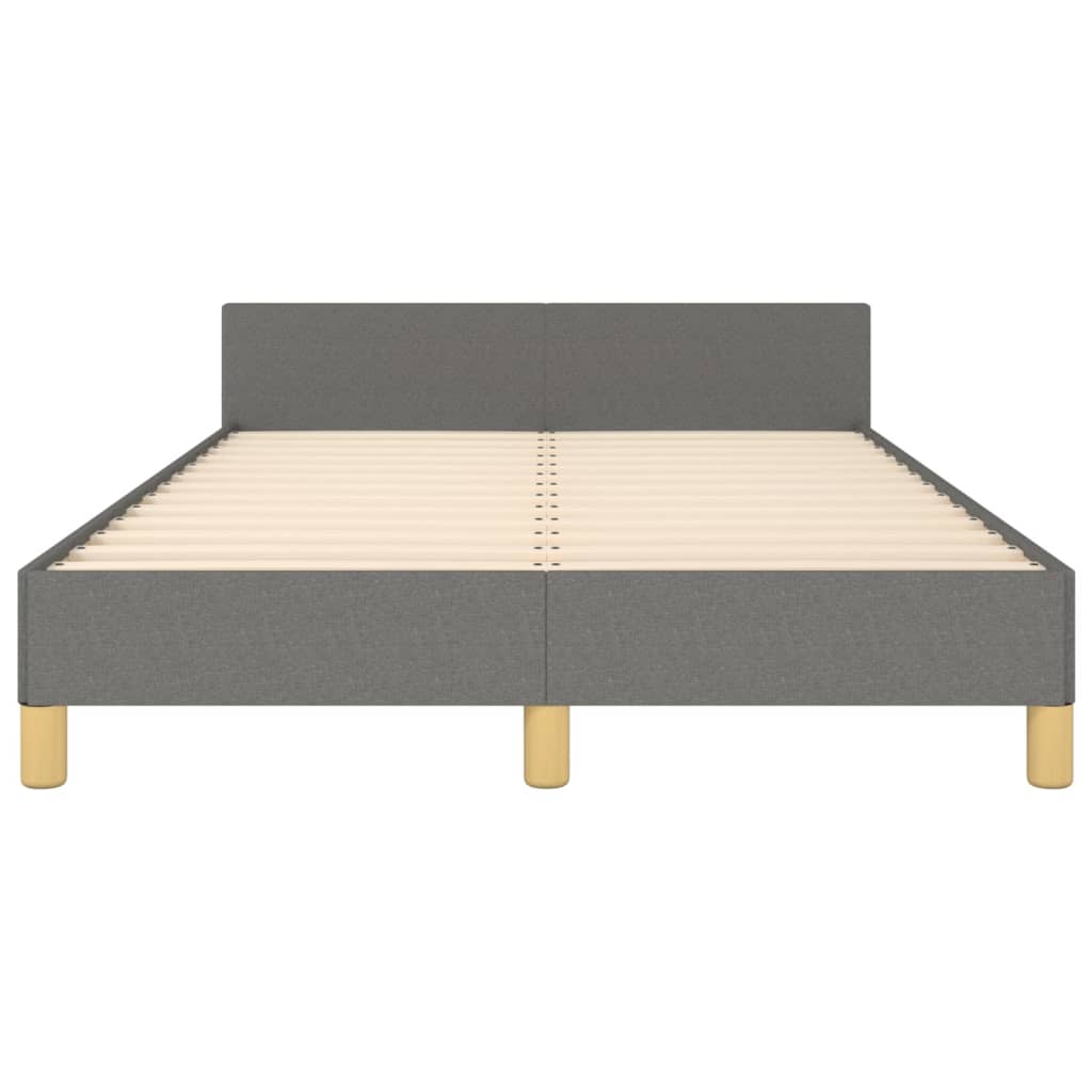 Cadre de lit sans matelas gris foncé 120x200 cm tissu - XIOS