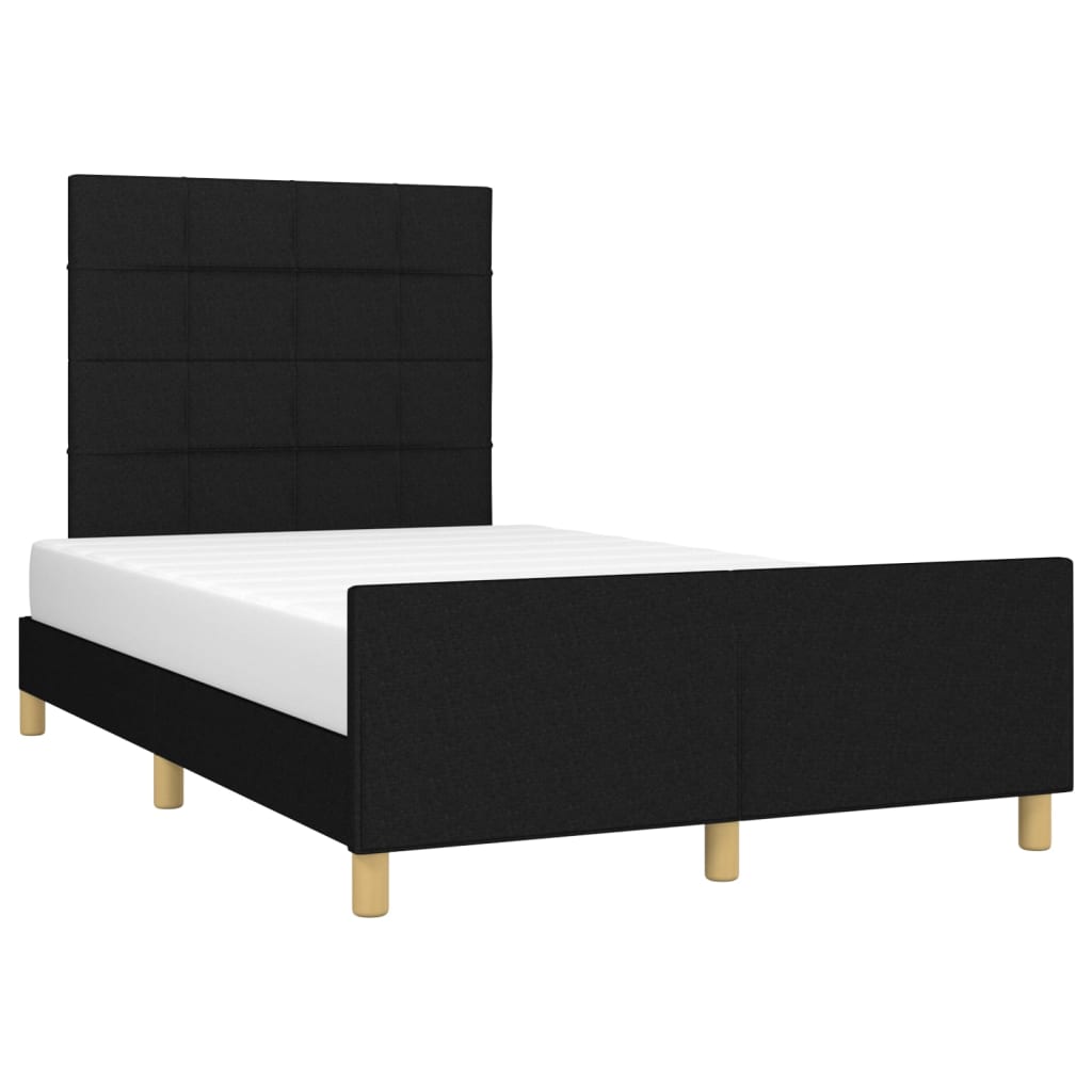 Cadre de lit sans matelas noir 120x200 cm tissu - XIOS