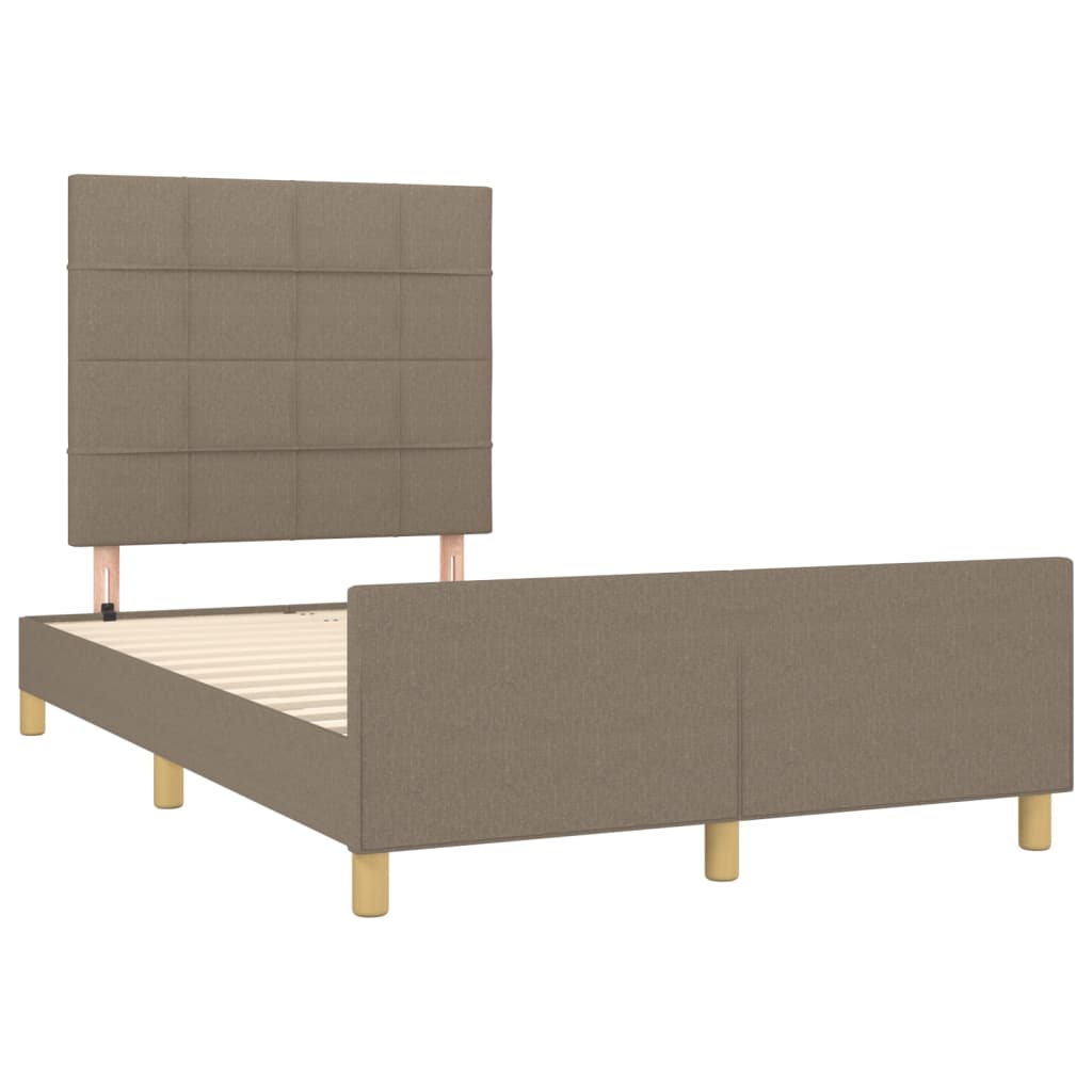 Cadre de lit sans matelas taupe 120x200 cm tissu - XIOS
