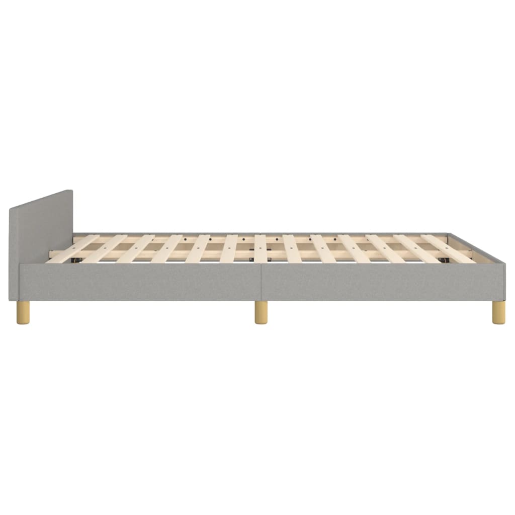 Cadre de lit sans matelas gris clair 140x190 cm tissu - XIOS