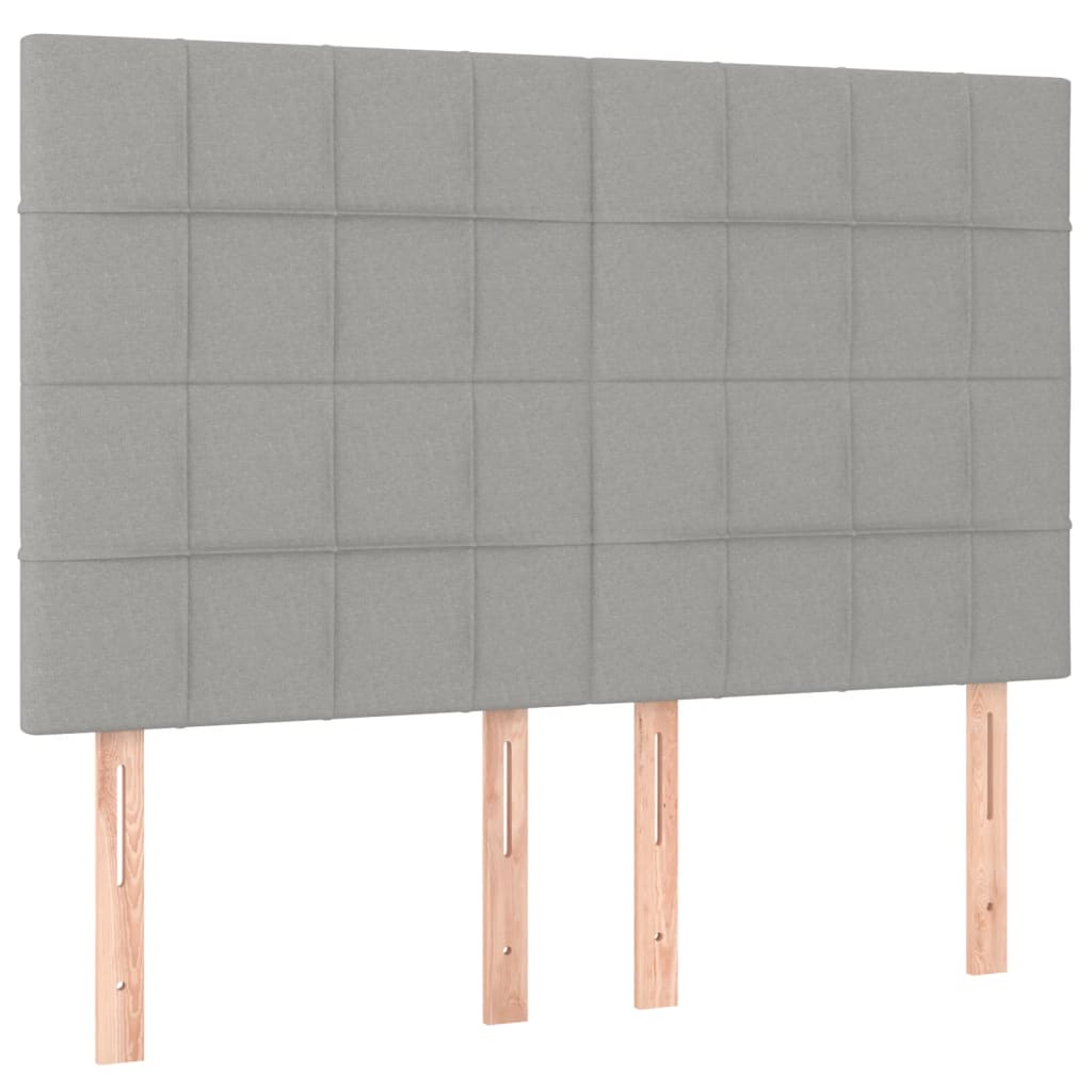 Cadre de lit sans matelas gris clair 140x190 cm tissu - XIOS