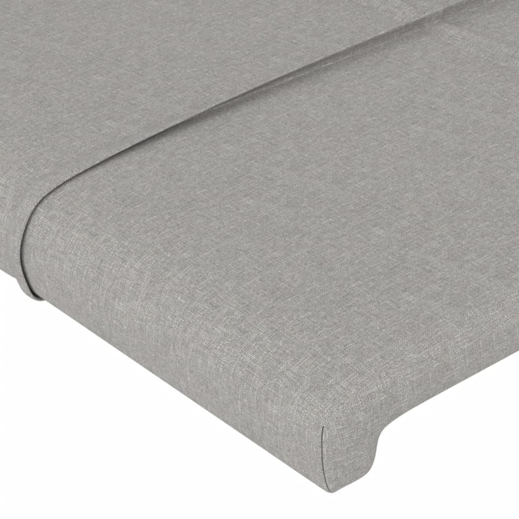 Cadre de lit sans matelas gris clair 140x190 cm tissu - XIOS