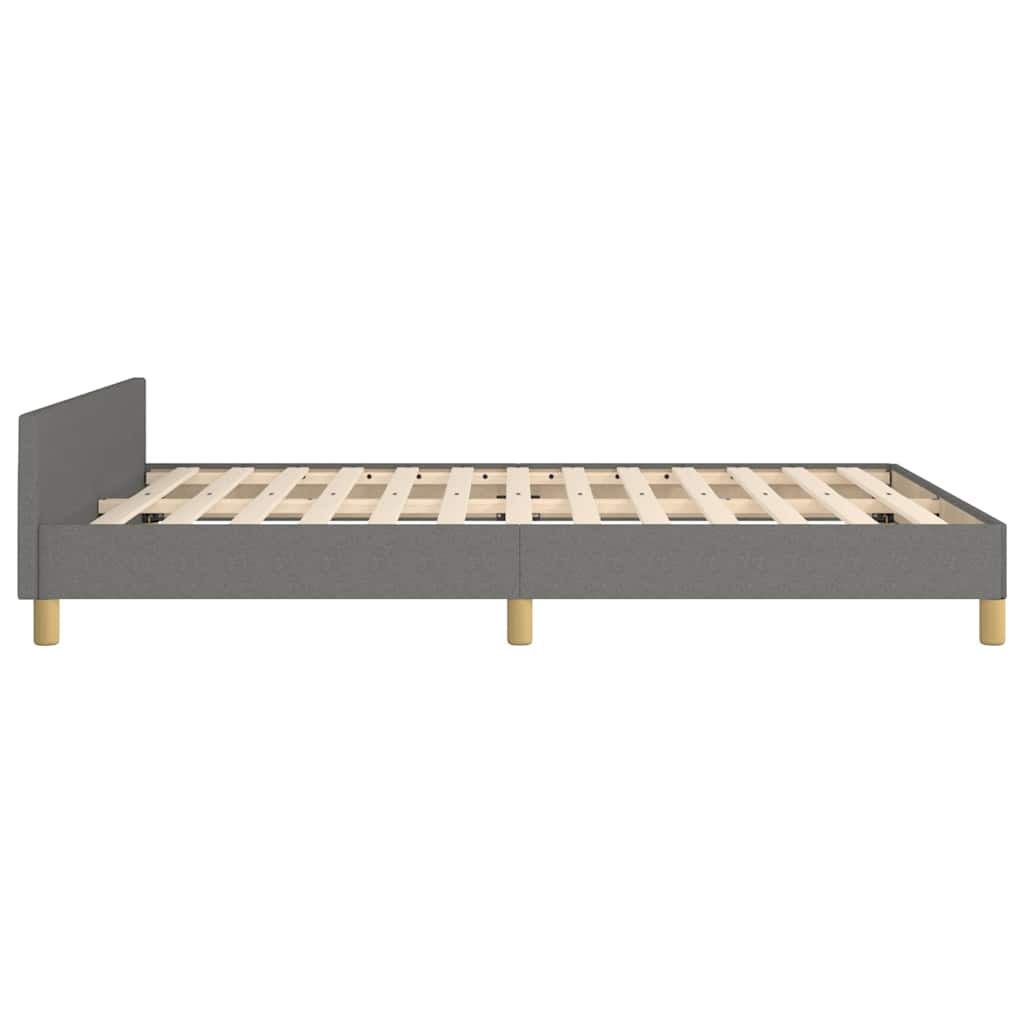 Cadre de lit sans matelas gris foncé 140x190 cm tissu - XIOS
