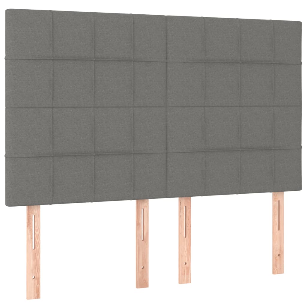 Cadre de lit sans matelas gris foncé 140x190 cm tissu - XIOS