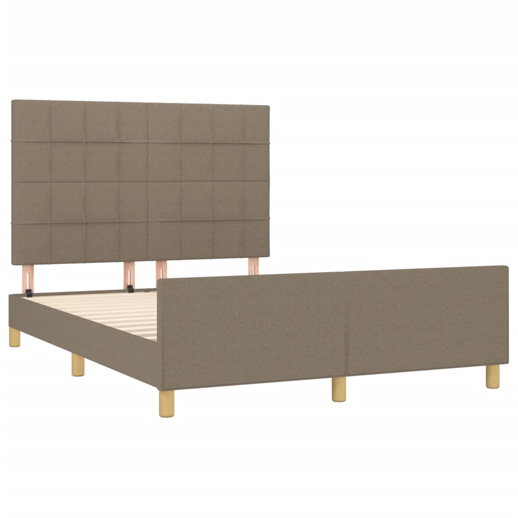 Cadre de lit sans matelas taupe 140x190 cm tissu - XIOS