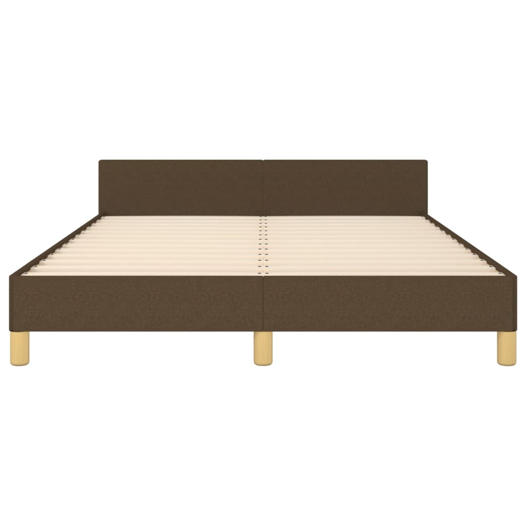 Cadre de lit sans matelas marron foncé 140x200 cm tissu - XIOS