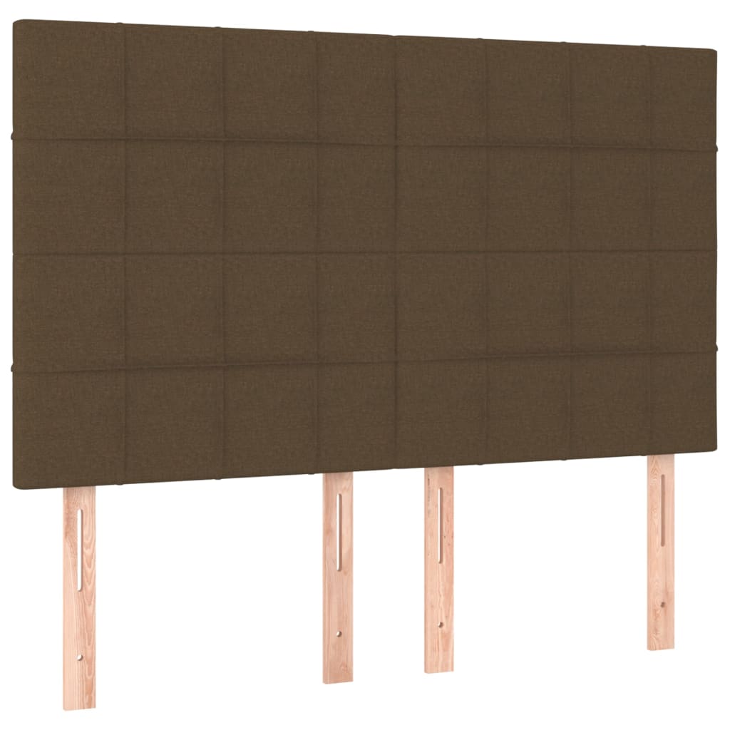 Cadre de lit sans matelas marron foncé 140x200 cm tissu - XIOS
