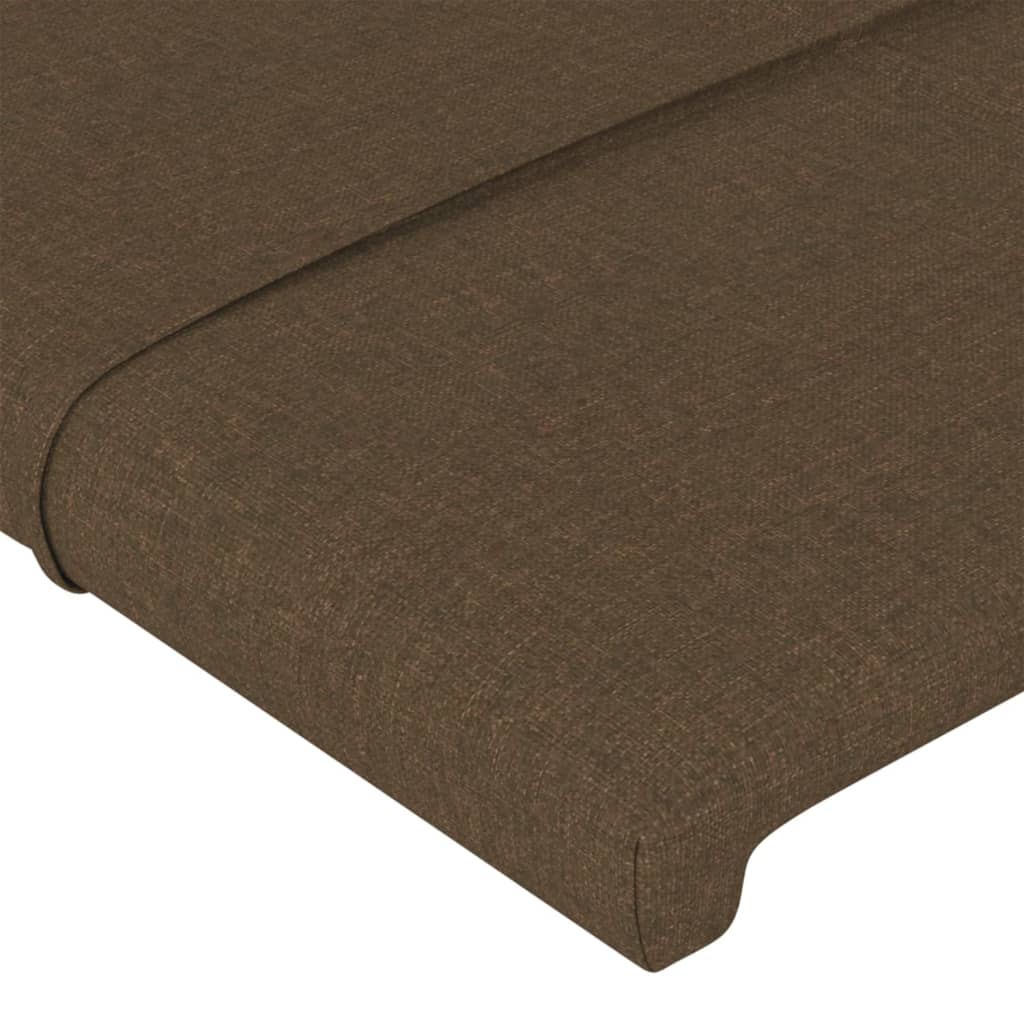 Cadre de lit sans matelas marron foncé 140x200 cm tissu - XIOS