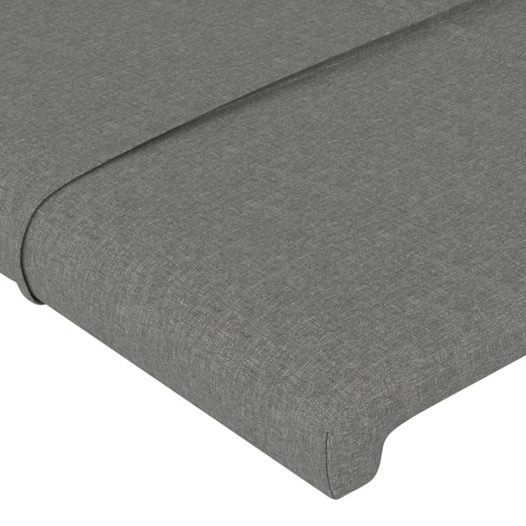 Cadre de lit sans matelas gris foncé 160x200 cm tissu - XIOS