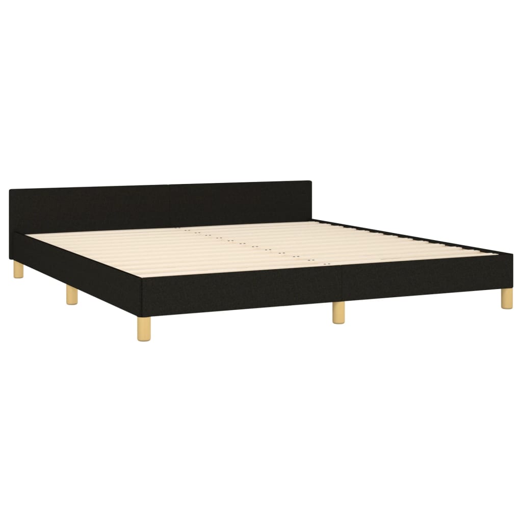 Cadre de lit sans matelas noir 160x200 cm tissu - XIOS