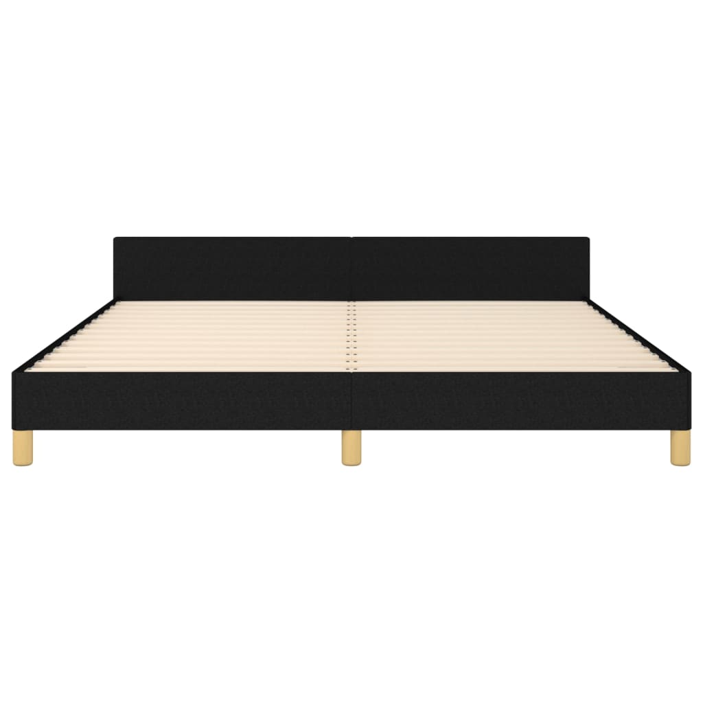 Cadre de lit sans matelas noir 160x200 cm tissu - XIOS