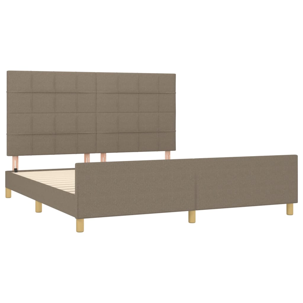 Cadre de lit sans matelas taupe 160x200 cm tissu - XIOS
