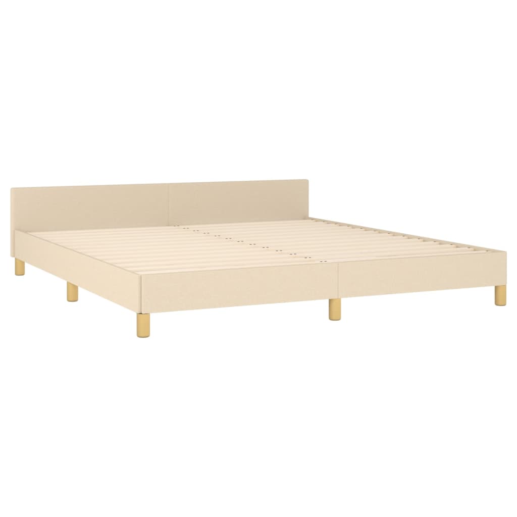Cadre de lit sans matelas crème 160x200 cm tissu - XIOS