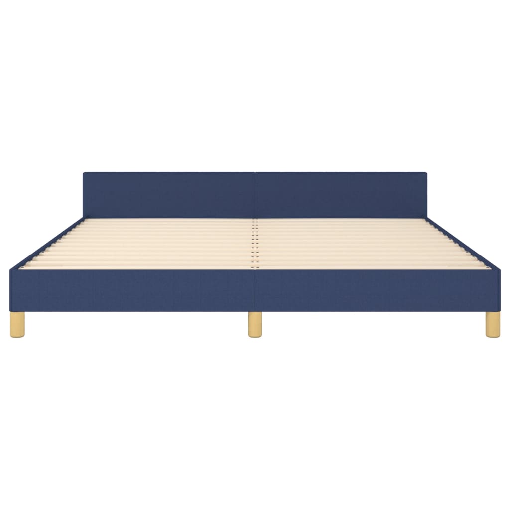 Cadre de lit sans matelas bleu 160x200 cm tissu - XIOS