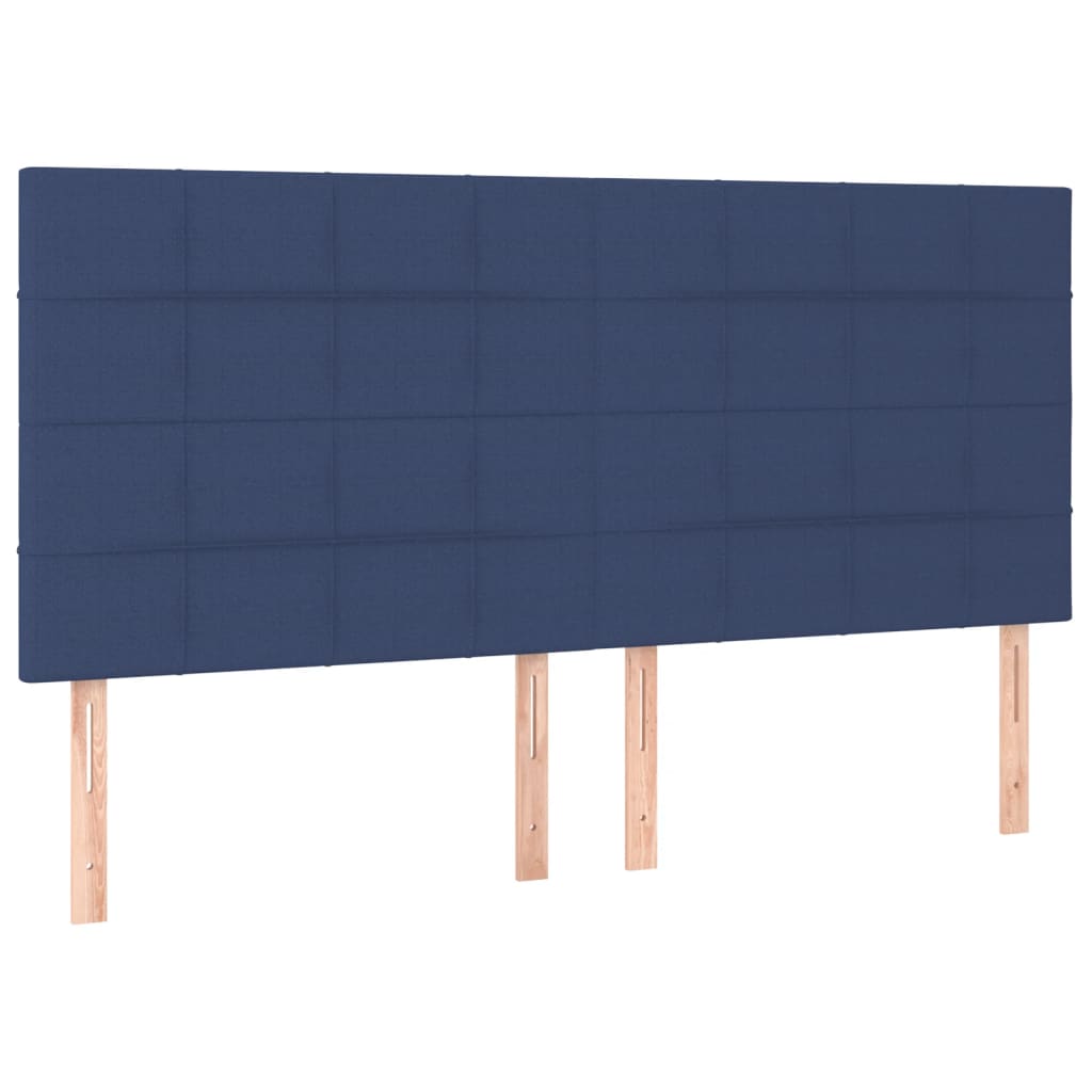 Cadre de lit sans matelas bleu 160x200 cm tissu - XIOS