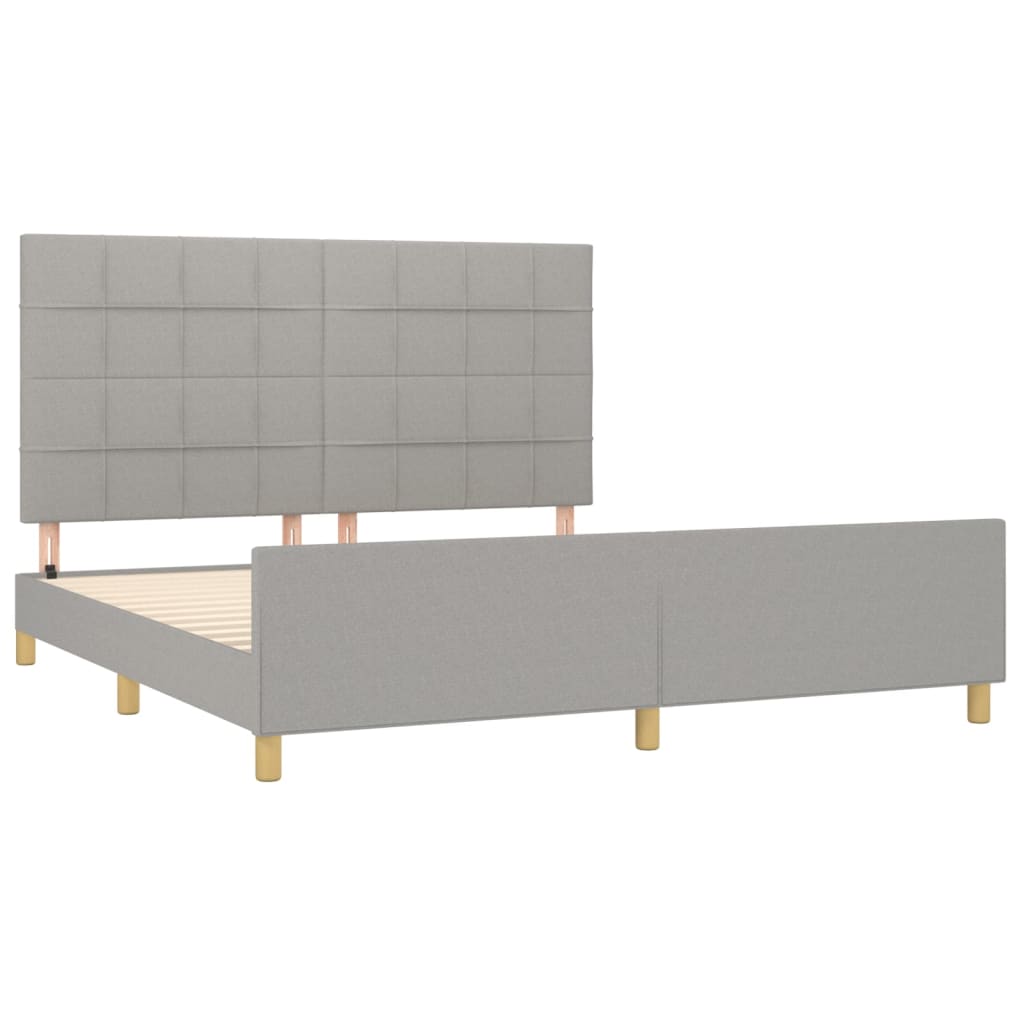 Cadre de lit sans matelas gris clair 180x200 cm tissu - XIOS