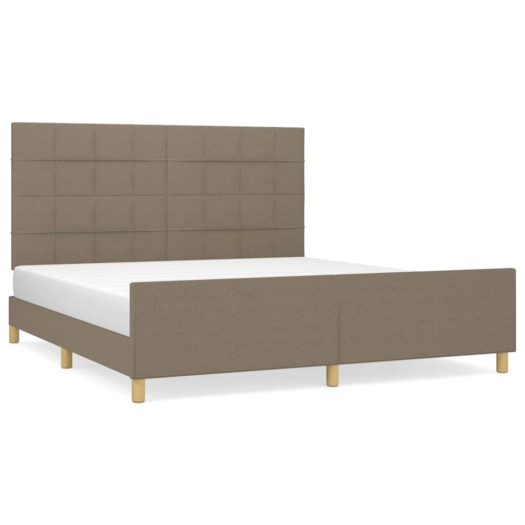 Cadre de lit sans matelas taupe 180x200 cm tissu