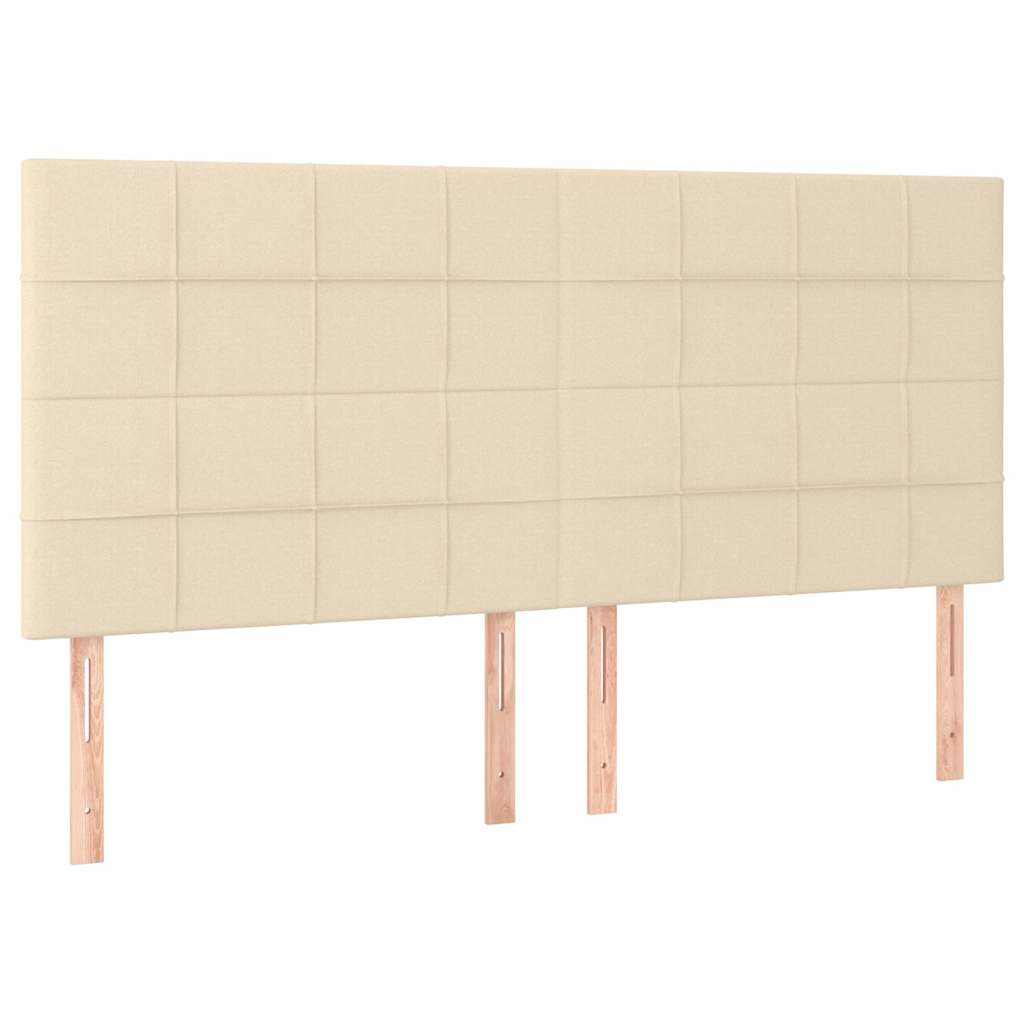 Cadre de lit sans matelas crème 180x200 cm tissu