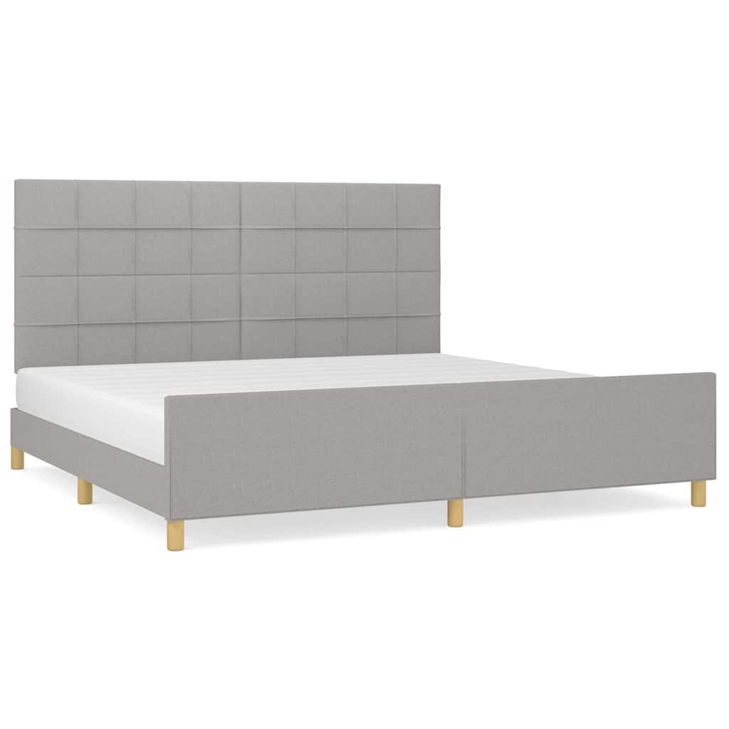 Cadre de lit sans matelas gris clair 200x200 cm tissu