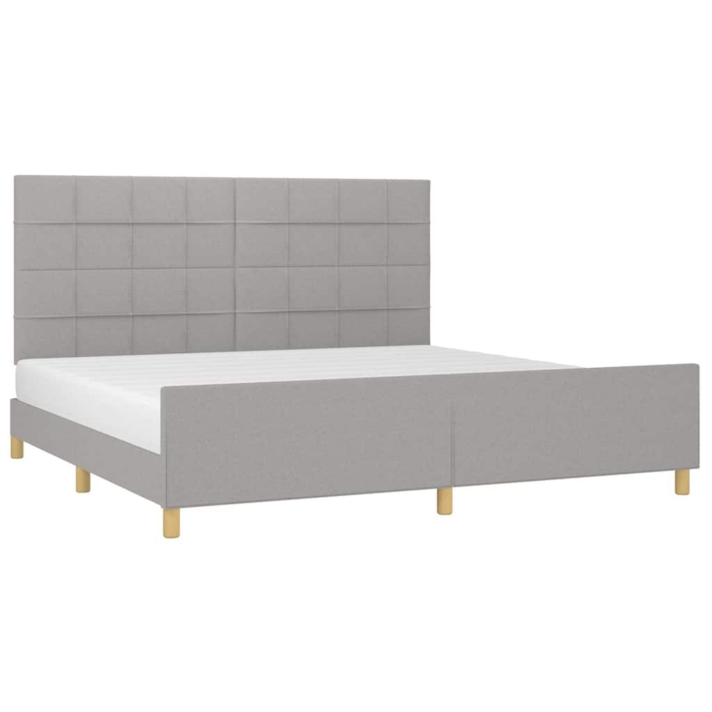 Cadre de lit sans matelas gris clair 200x200 cm tissu