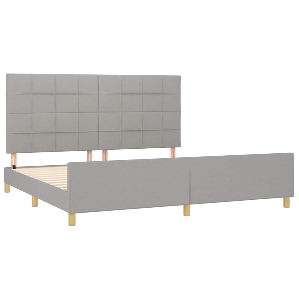 Cadre de lit sans matelas gris clair 200x200 cm tissu