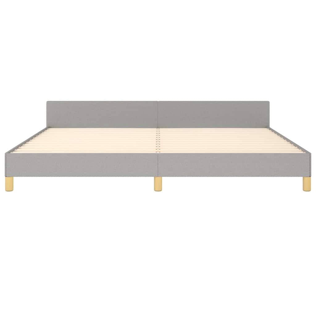 Cadre de lit sans matelas gris clair 200x200 cm tissu