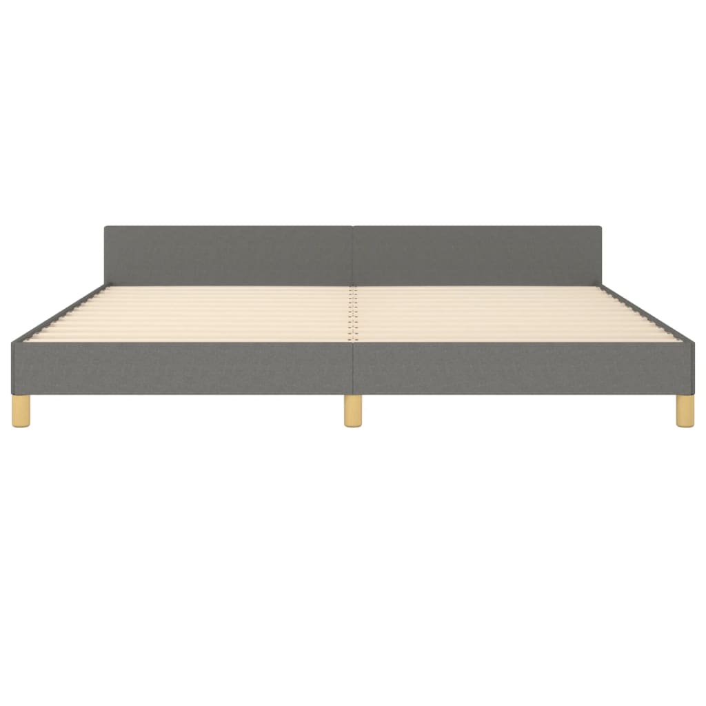Cadre de lit sans matelas gris foncé 200x200 cm tissu - XIOS