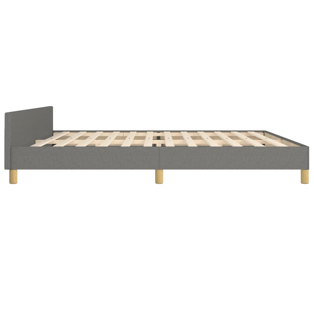 Cadre de lit sans matelas gris foncé 200x200 cm tissu - XIOS