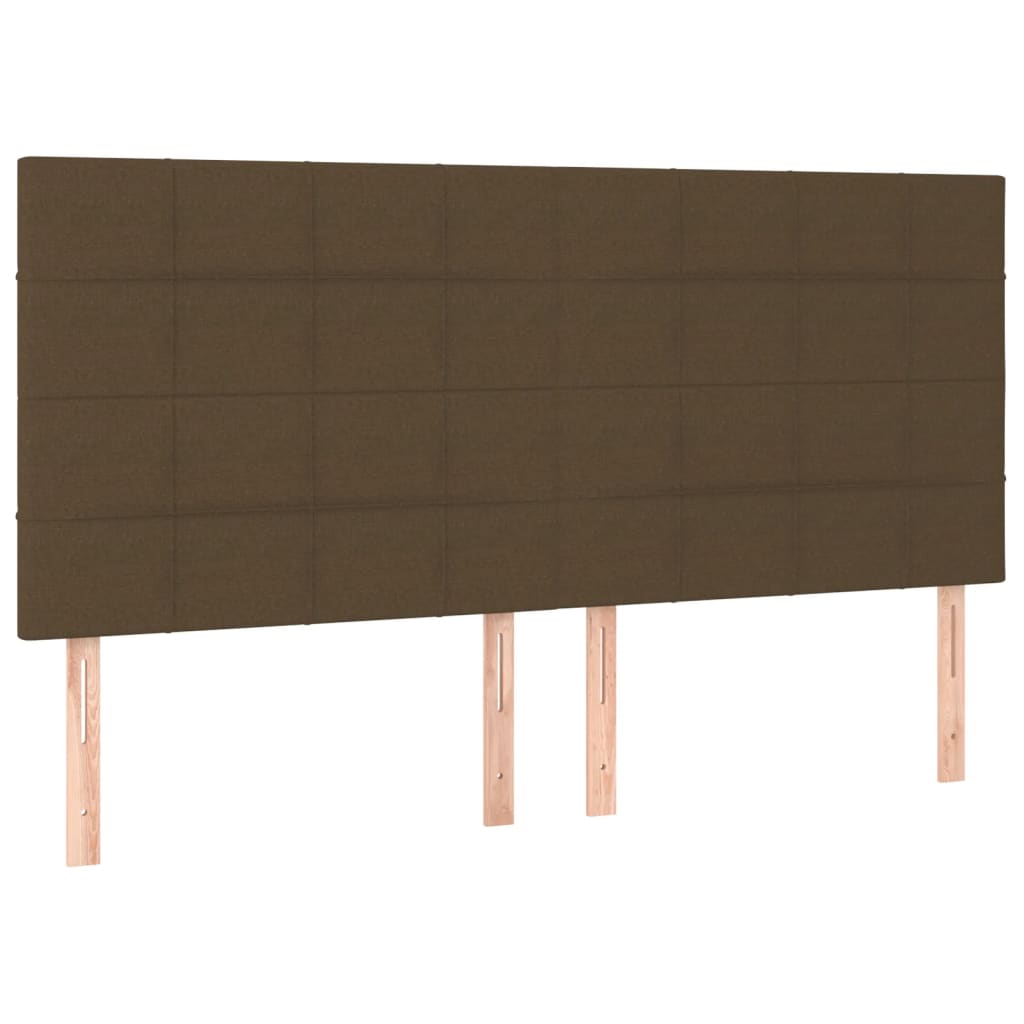 Cadre de lit sans matelas marron foncé 200x200 cm tissu - XIOS