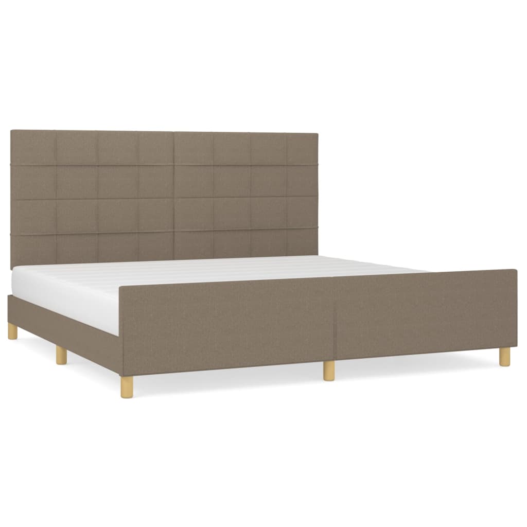 Cadre de lit sans matelas taupe 200x200 cm tissu - XIOS