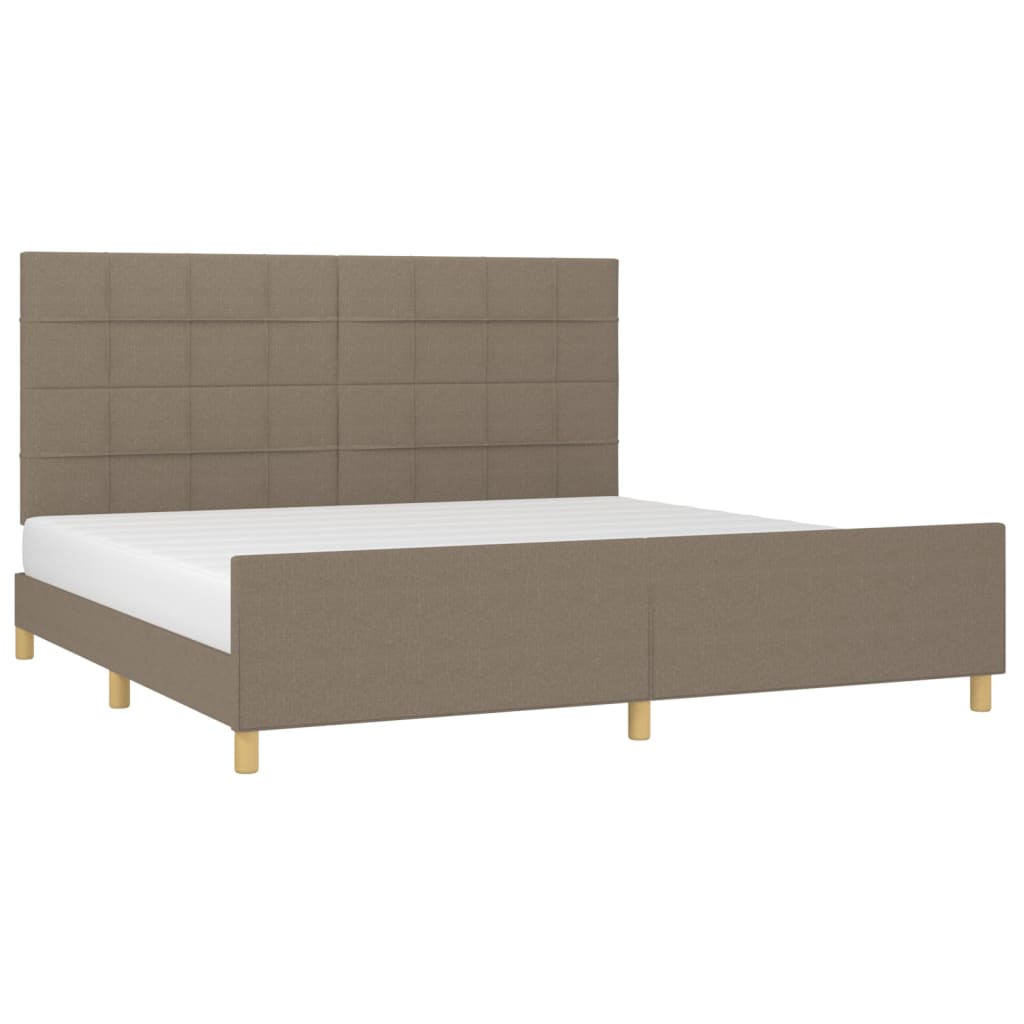 Cadre de lit sans matelas taupe 200x200 cm tissu - XIOS