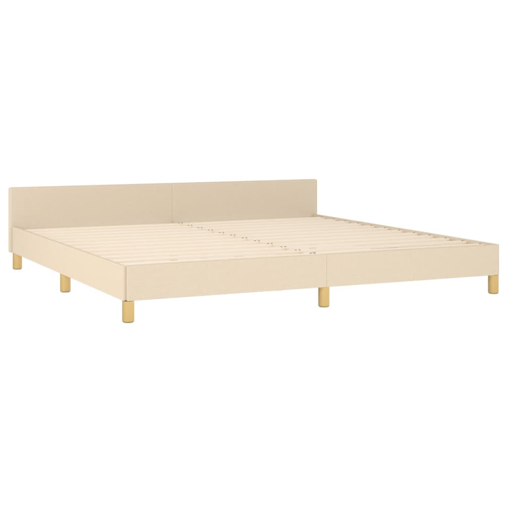 Cadre de lit sans matelas crème 200x200 cm tissu - XIOS