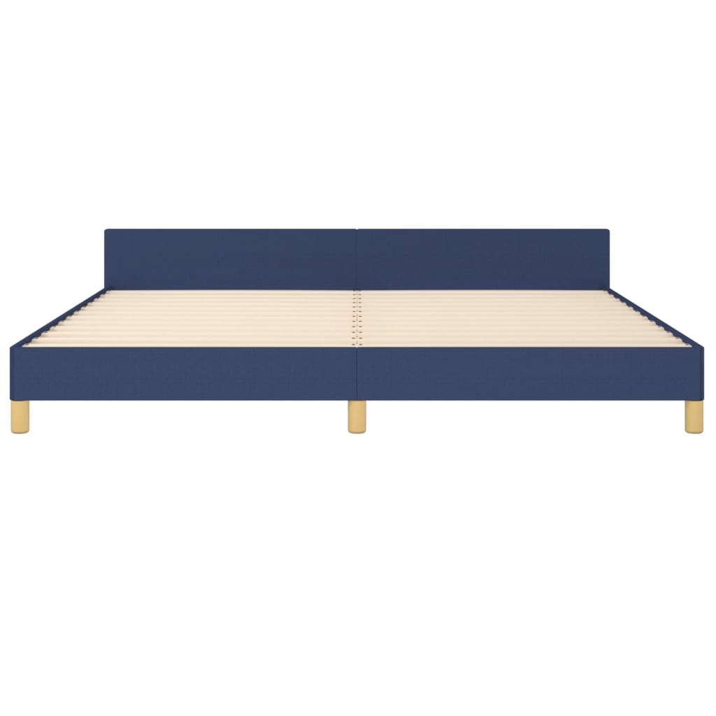 Cadre de lit sans matelas bleu 200x200 cm tissu - XIOS
