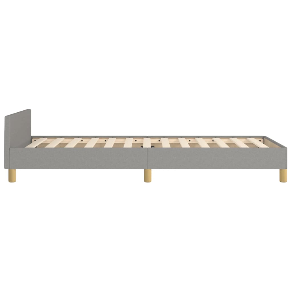 Cadre de lit sans matelas gris clair 90x190 cm tissu - XIOS