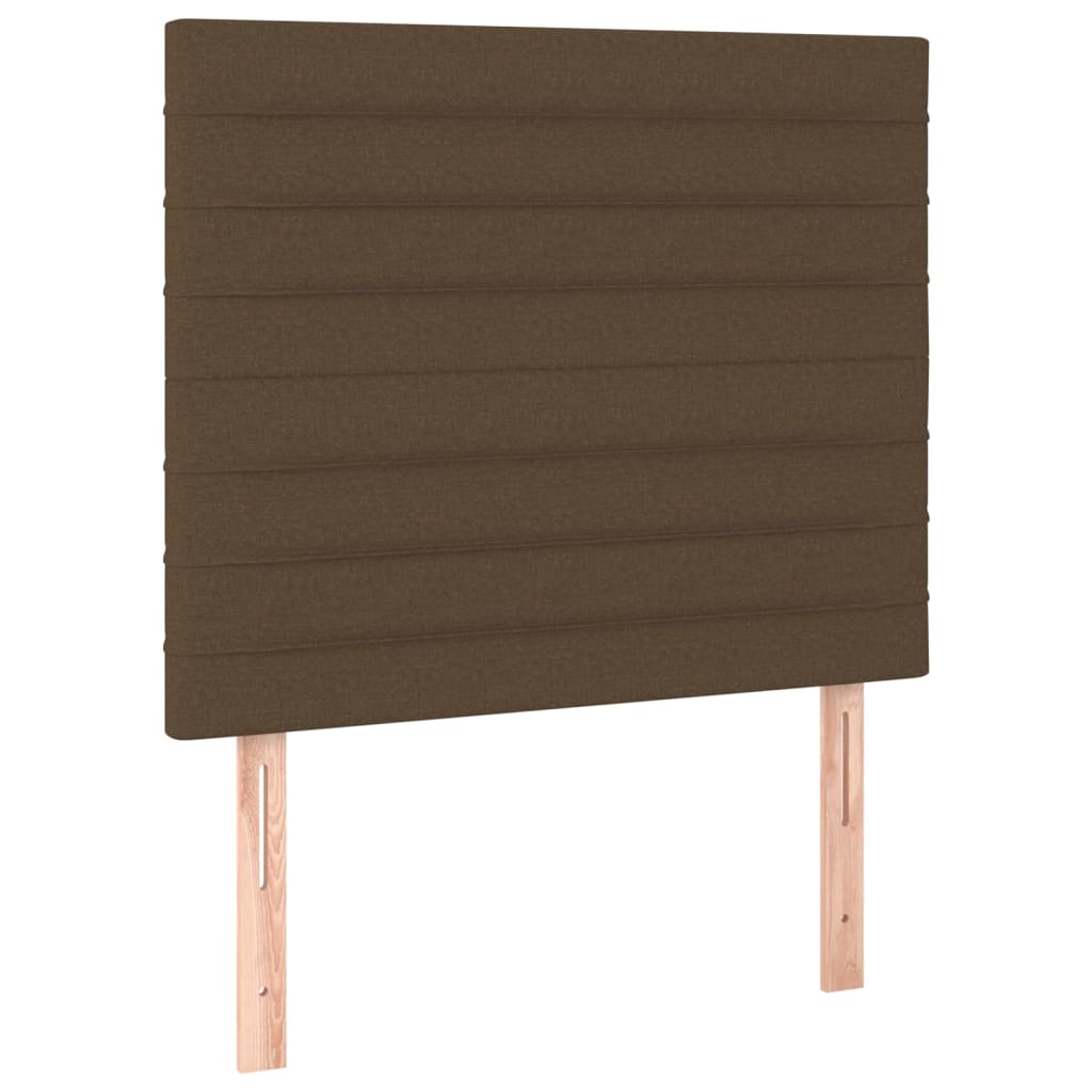Cadre de lit sans matelas marron foncé 90x190 cm tissu - XIOS