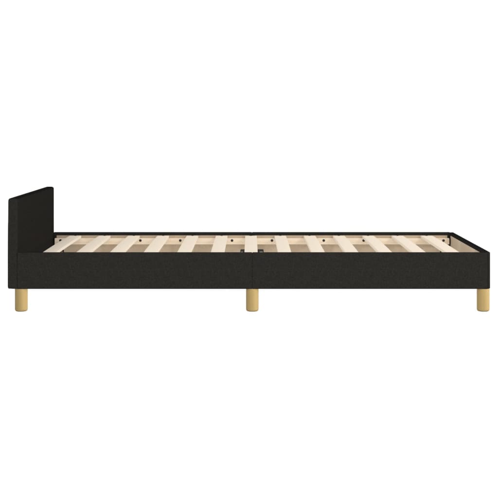 Cadre de lit sans matelas noir 90x200 cm tissu - XIOS