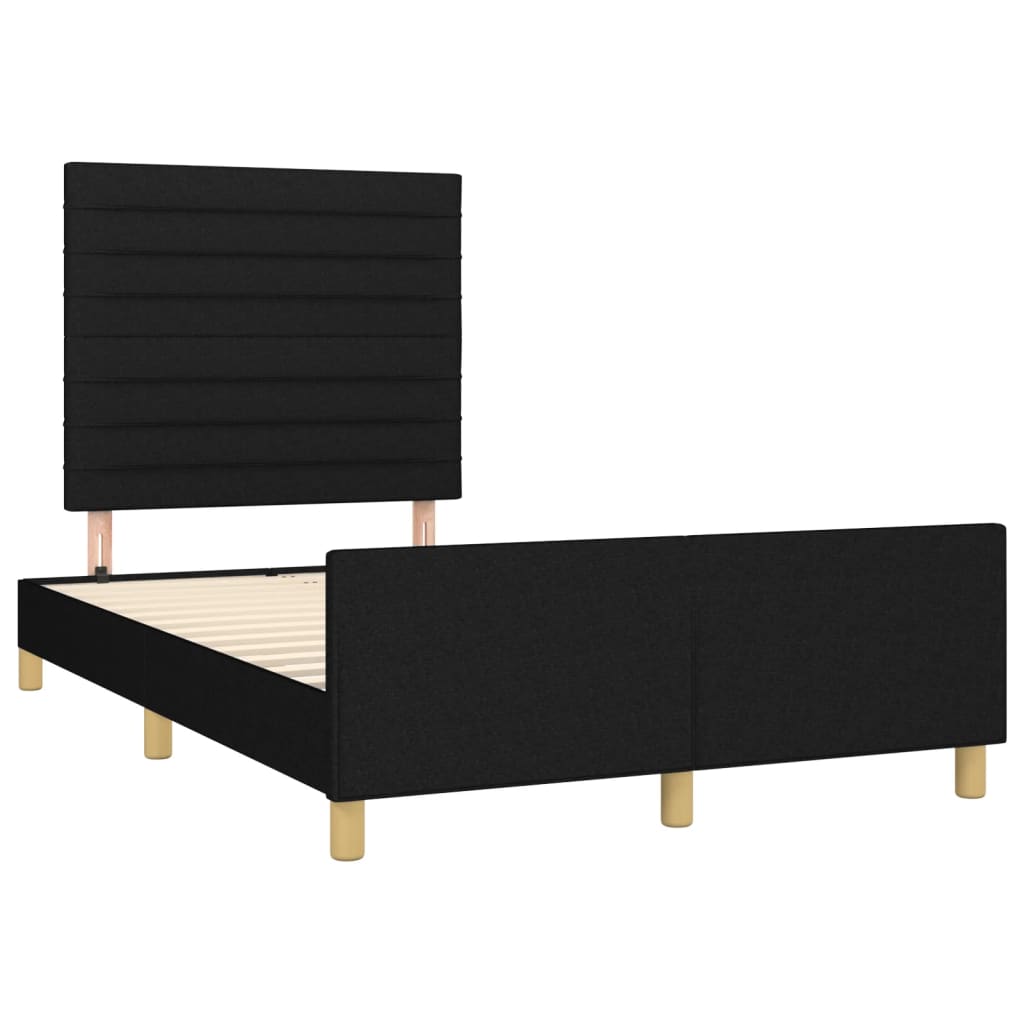 Cadre de lit sans matelas noir 120x200 cm tissu - XIOS