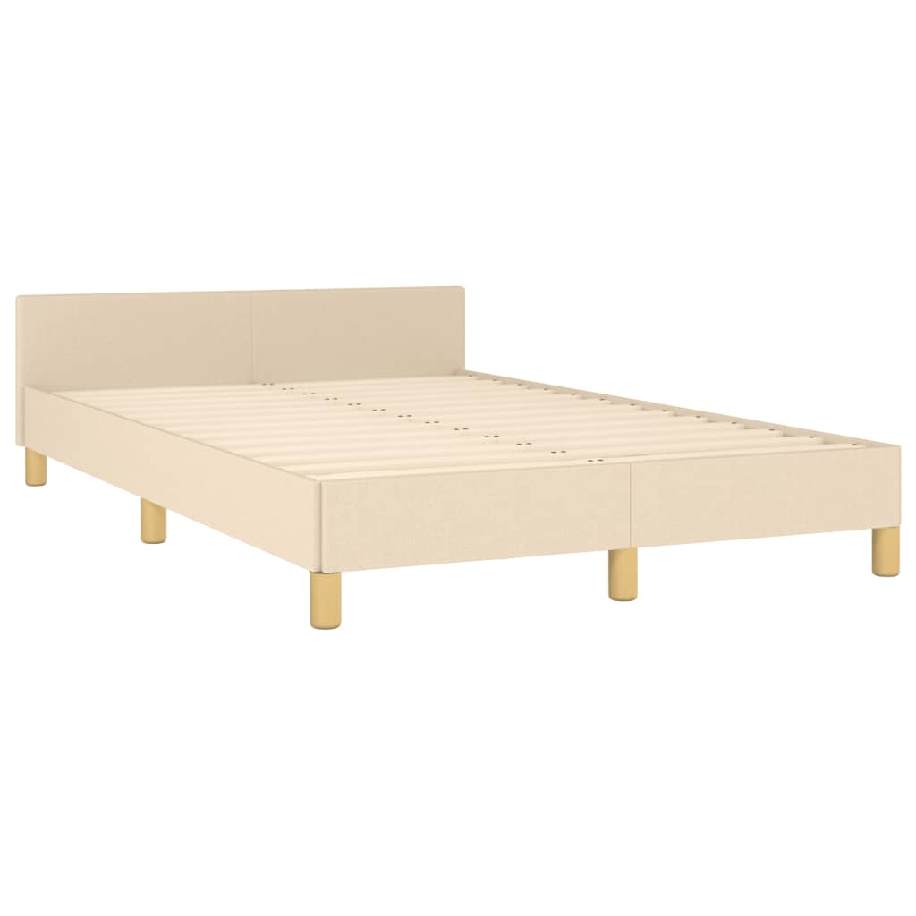 Cadre de lit sans matelas crème 120x200 cm tissu - XIOS
