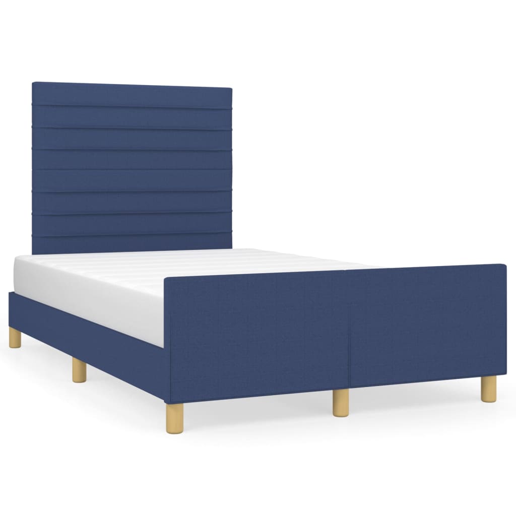 Cadre de lit sans matelas bleu 120x200 cm tissu - XIOS