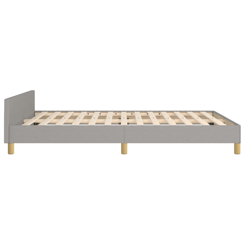 Cadre de lit sans matelas gris clair 140x190 cm tissu - XIOS