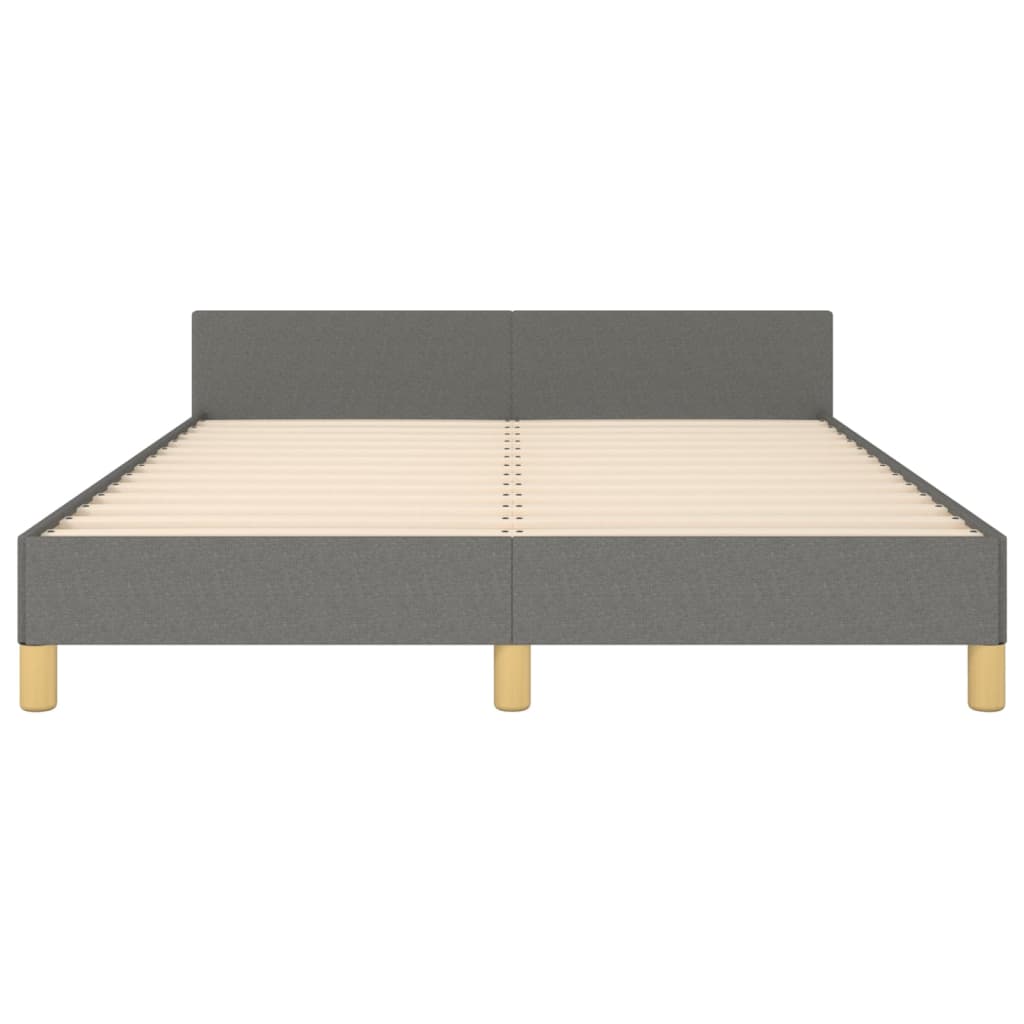 Cadre de lit sans matelas gris foncé 140x190 cm tissu - XIOS