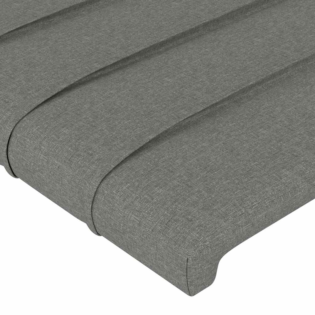 Cadre de lit sans matelas gris foncé 140x190 cm tissu - XIOS