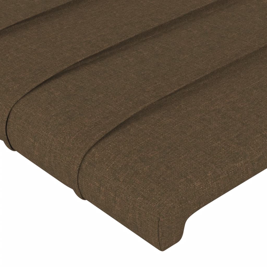 Cadre de lit sans matelas marron foncé 140x190 cm tissu - XIOS