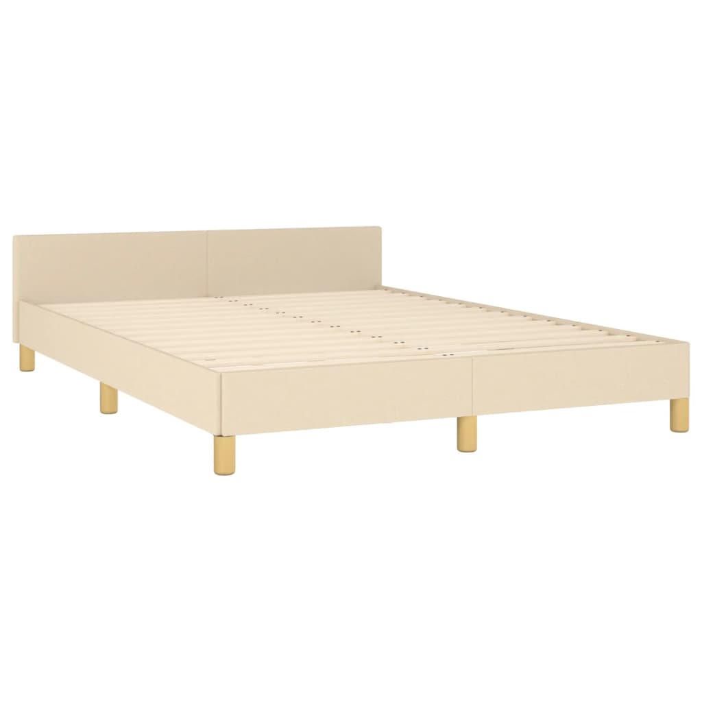 Cadre de lit sans matelas crème 140x190 cm tissu - XIOS
