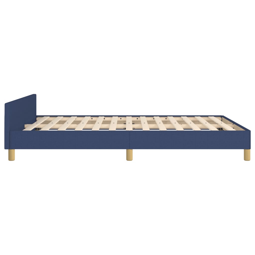 Cadre de lit sans matelas bleu 140x190 cm tissu - XIOS