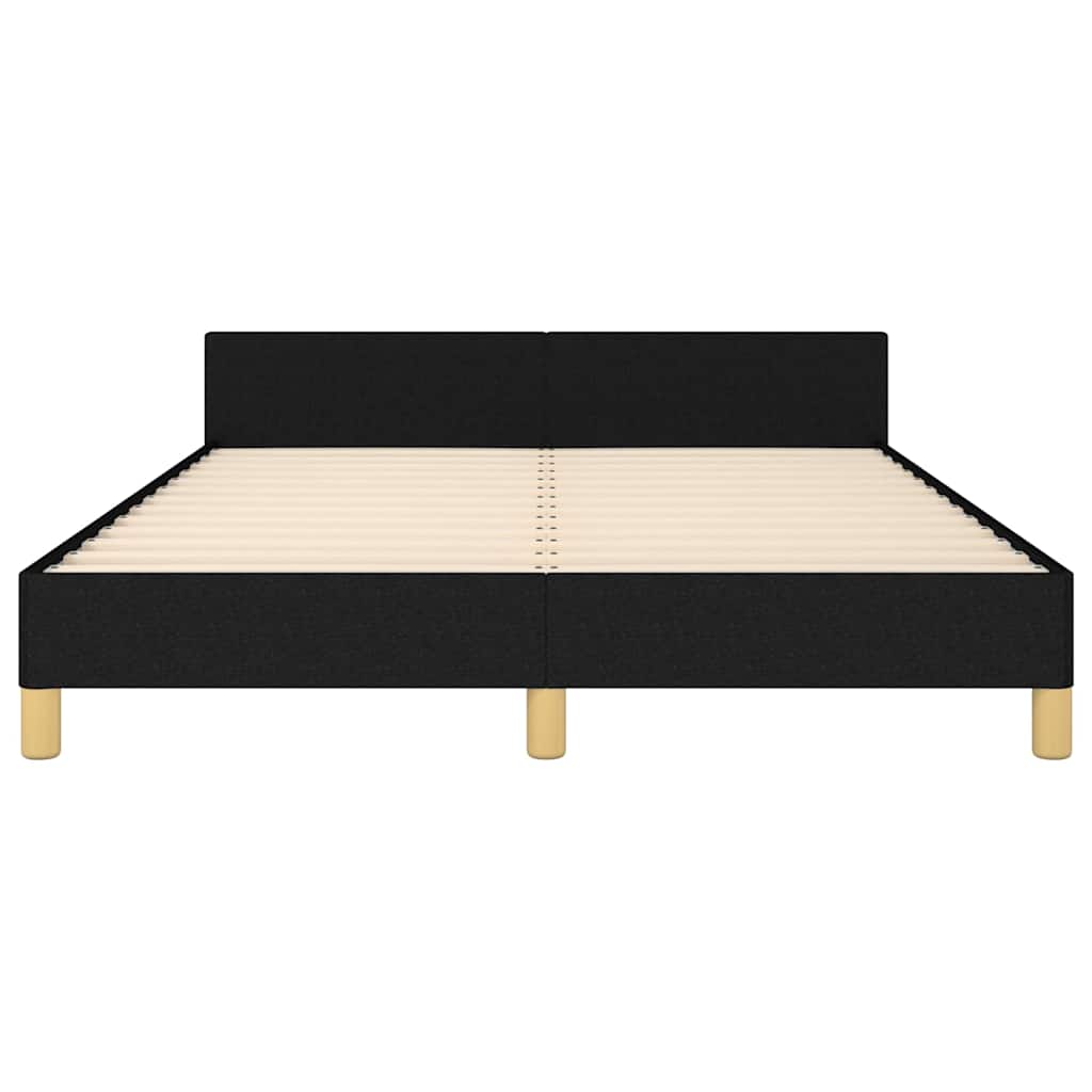 Cadre de lit sans matelas noir 140x200 cm tissu - XIOS