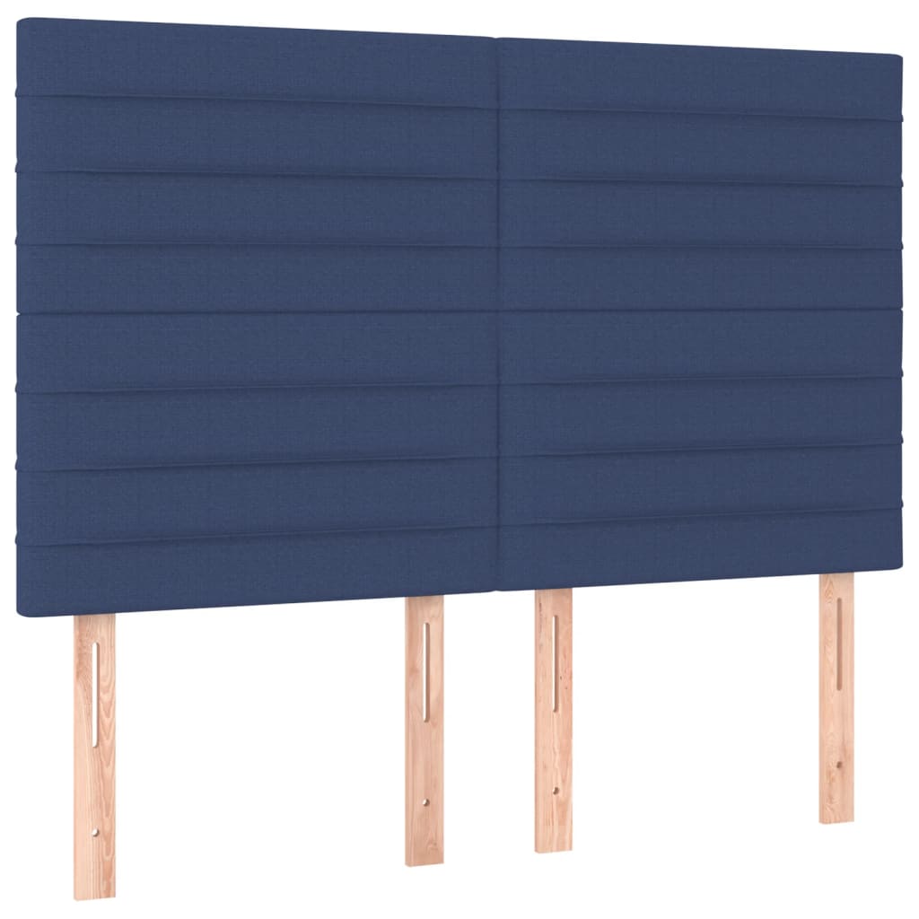 Cadre de lit sans matelas bleu 140x200 cm tissu - XIOS